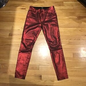 Paige cherry red coated jeans